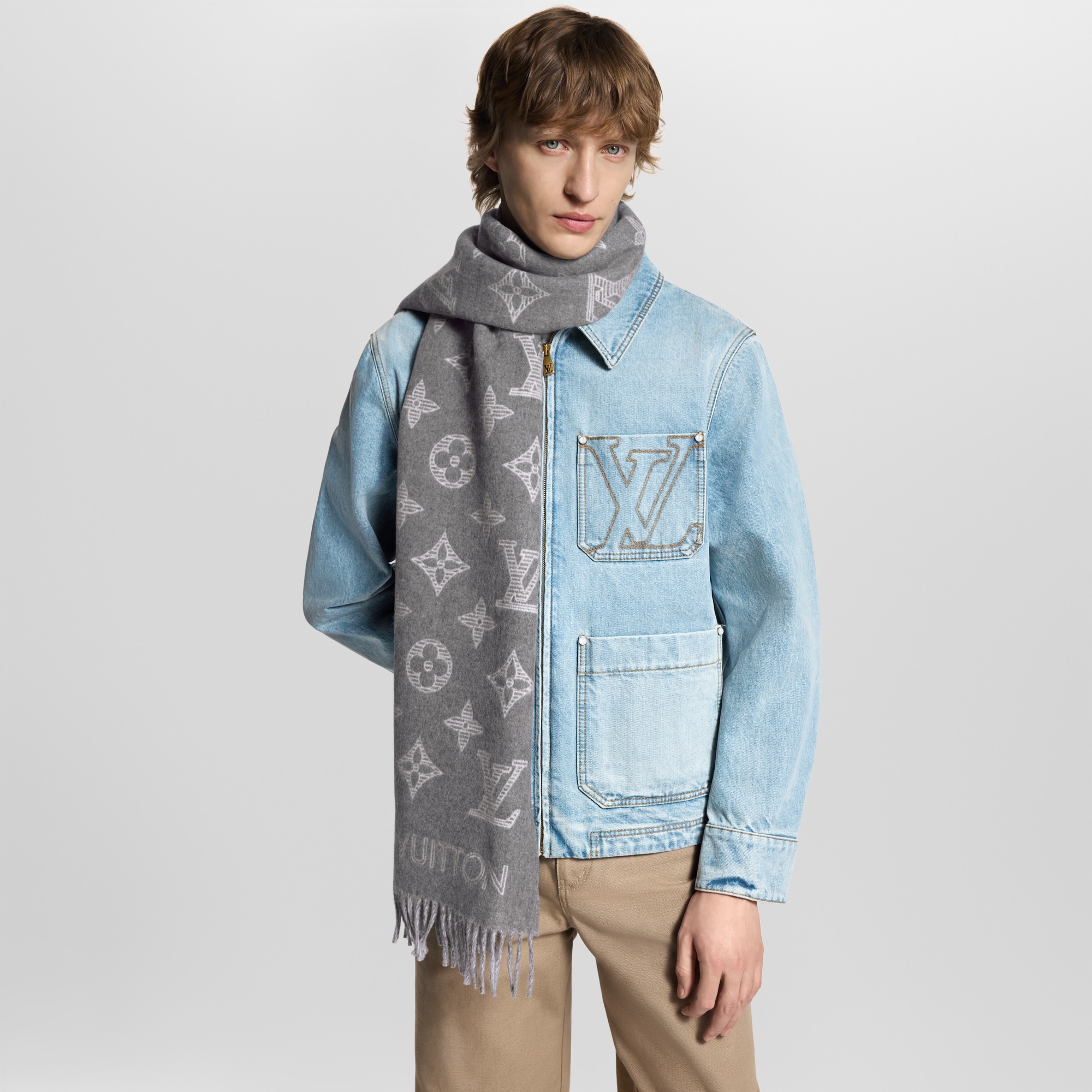 Monogram Shadow Scarf . in Men