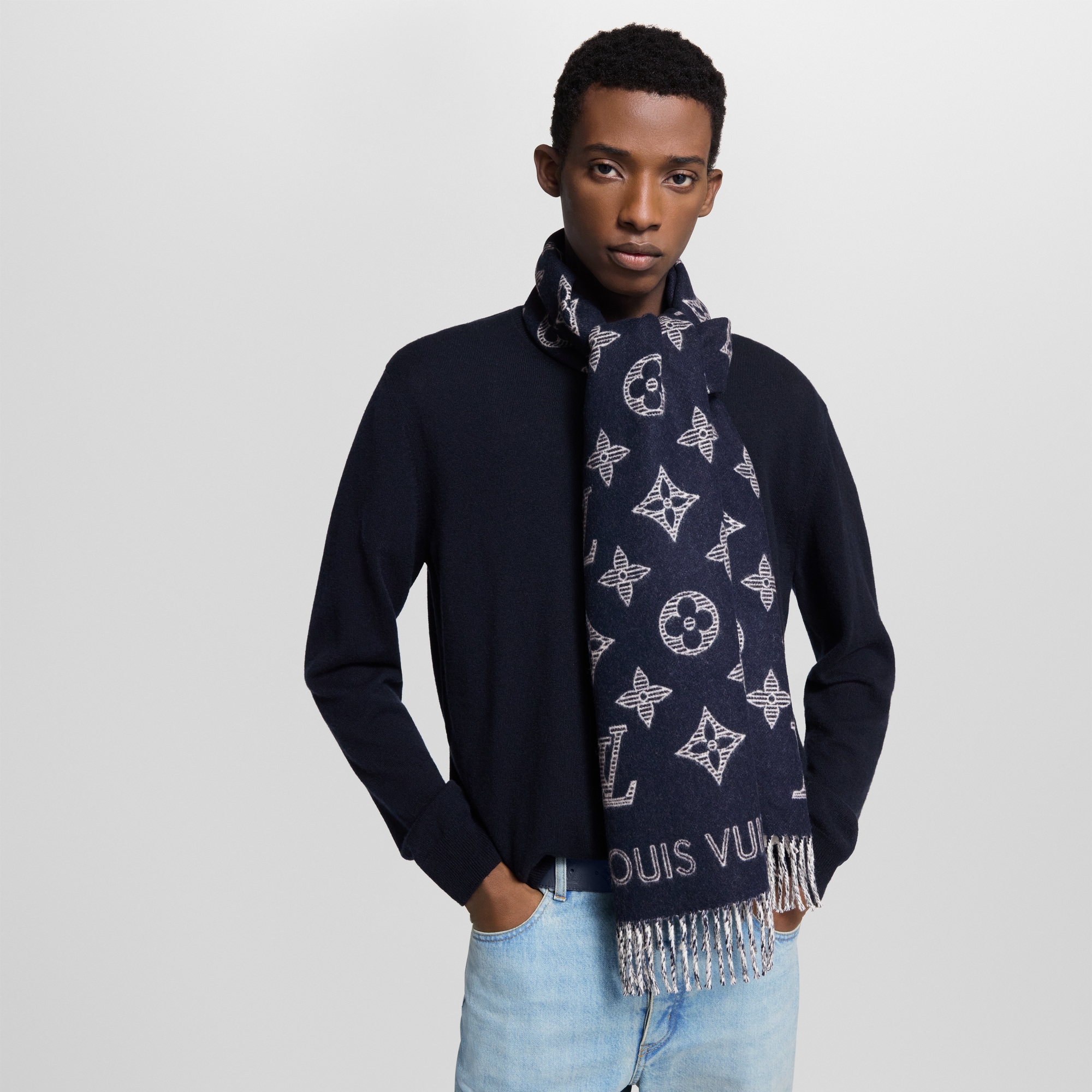 Monogram Shadow Scarf . in Men