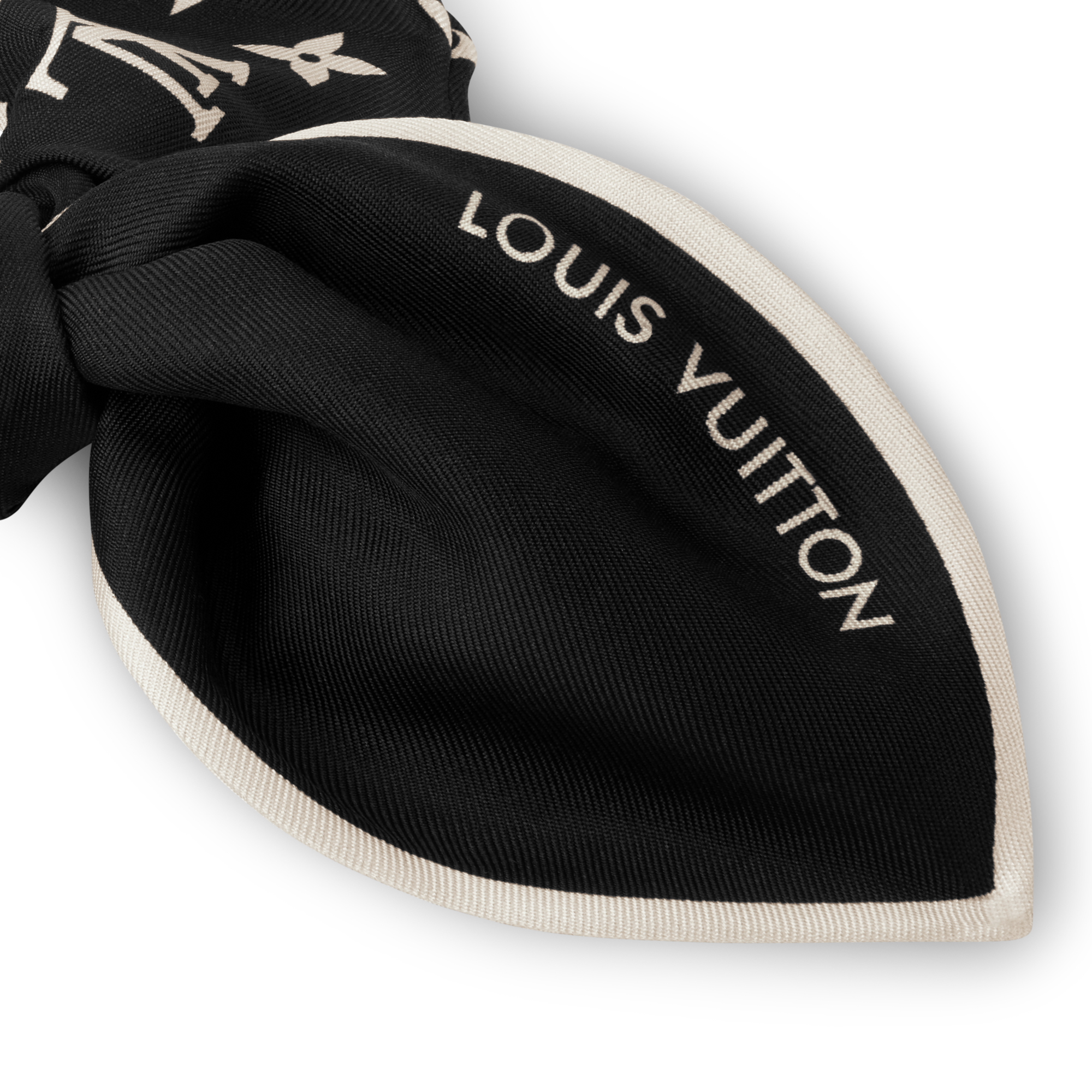 Louis Vuitton Black & White Monogram Hair Scrunchie LV satin scrunchie (HANDMADE, NOT WORN) YOU WILL... | Depop main image 4