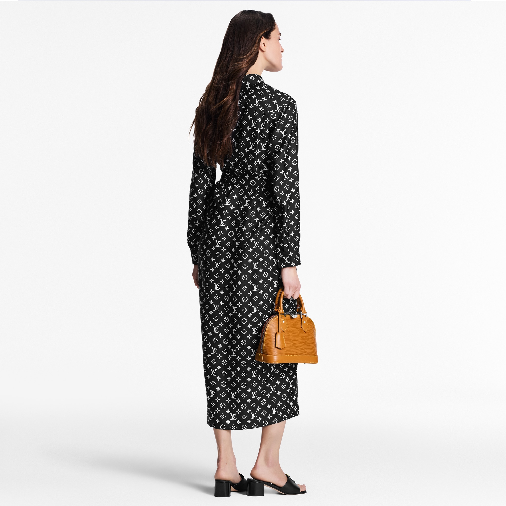 Monogram Silk Shirt Dress  in Women