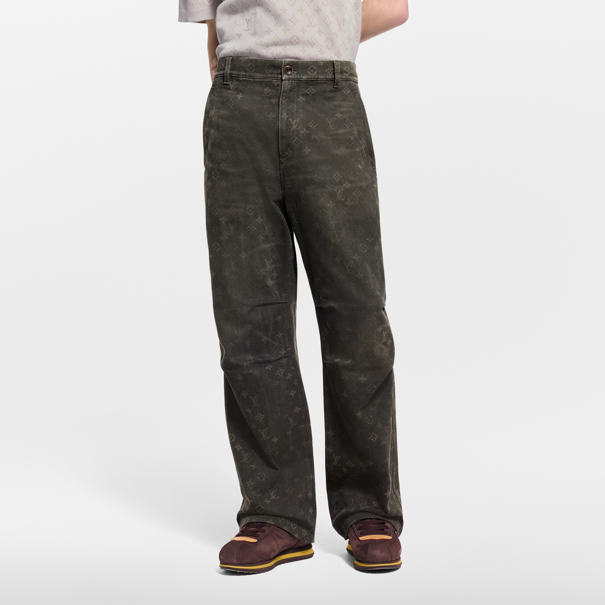 Monogram Waxed Denim Pants  in Men