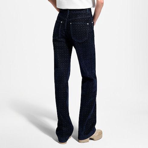 Nanogram Flocked Velvet Jeans in Women's Ready-to-Wear New In Ready-to-Wear collections by Louis Vuitton (Product zoom)