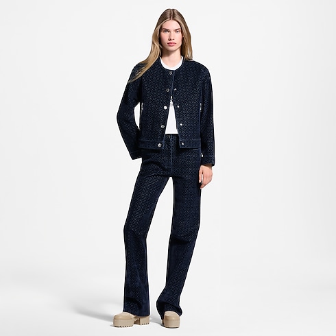 Nanogram Flocked Velvet Jeans in Women's Ready-to-Wear New In Ready-to-Wear collections by Louis Vuitton (Product zoom)