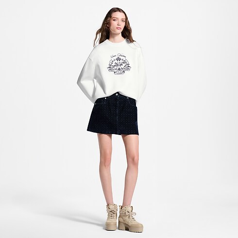 Nanogram Flocked Velvet Mini Skirt in Women's Ready-to-Wear New In Ready-to-Wear collections by Louis Vuitton (Product zoom)