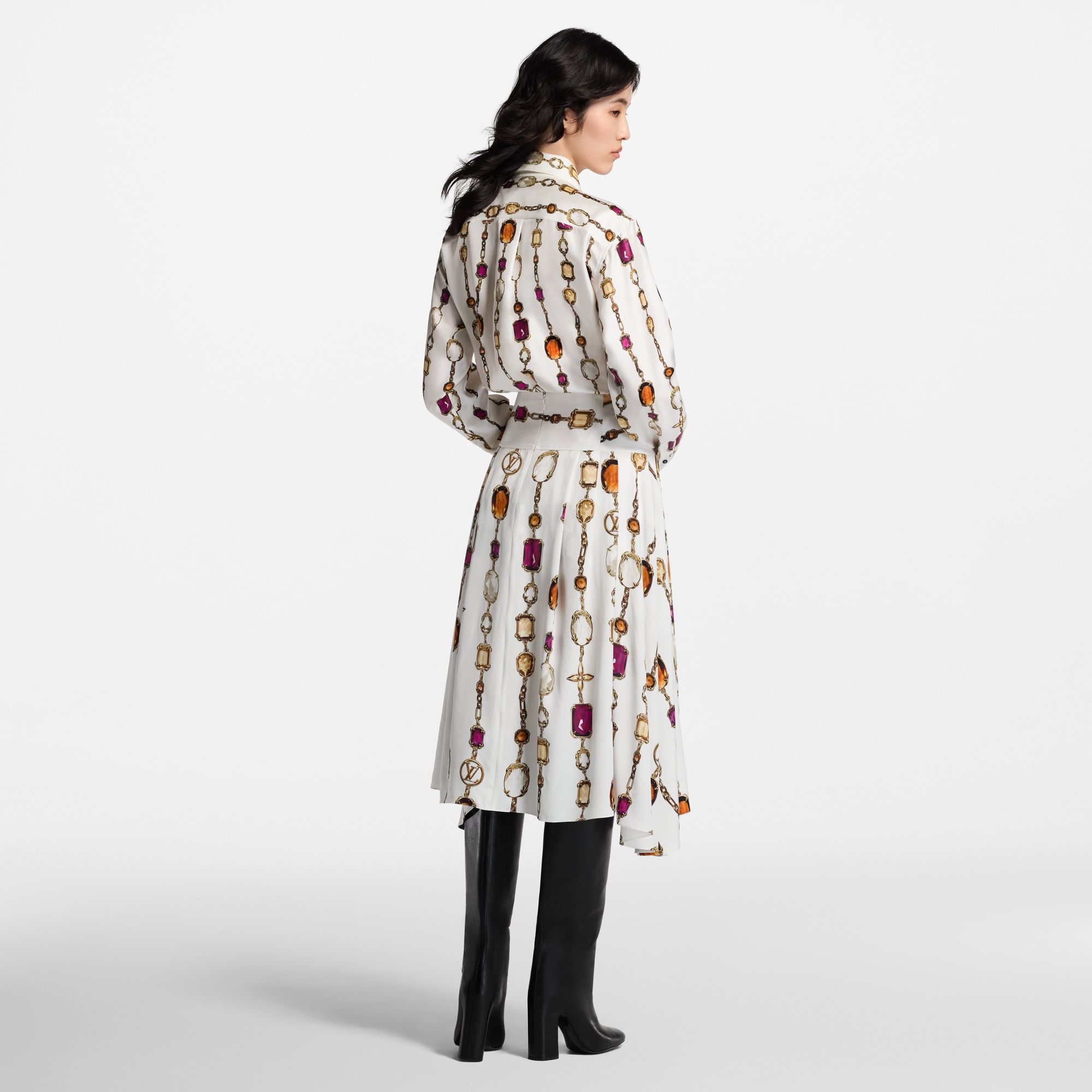 Necklace Print Midi Skirt  in Women