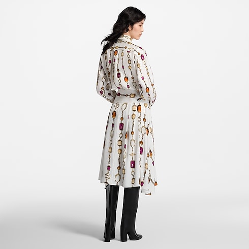 Necklace Print Midi Skirt in Women's Ready-to-Wear Skirts and Shorts collections by Louis Vuitton (Product zoom)