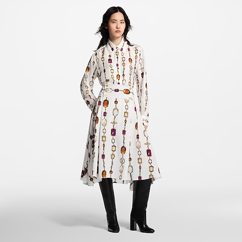 Necklace Print Midi Skirt in Women's Ready-to-Wear Skirts and Shorts collections by Louis Vuitton (Product zoom)