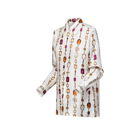 Necklace Print Silk Shirt in Women's Ready-to-Wear Tops collections by Louis Vuitton (Product zoom)
