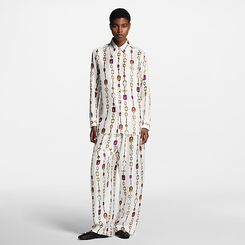 Necklace Print Silk Shirt in Women's Ready-to-Wear Tops collections by Louis Vuitton (Product zoom)