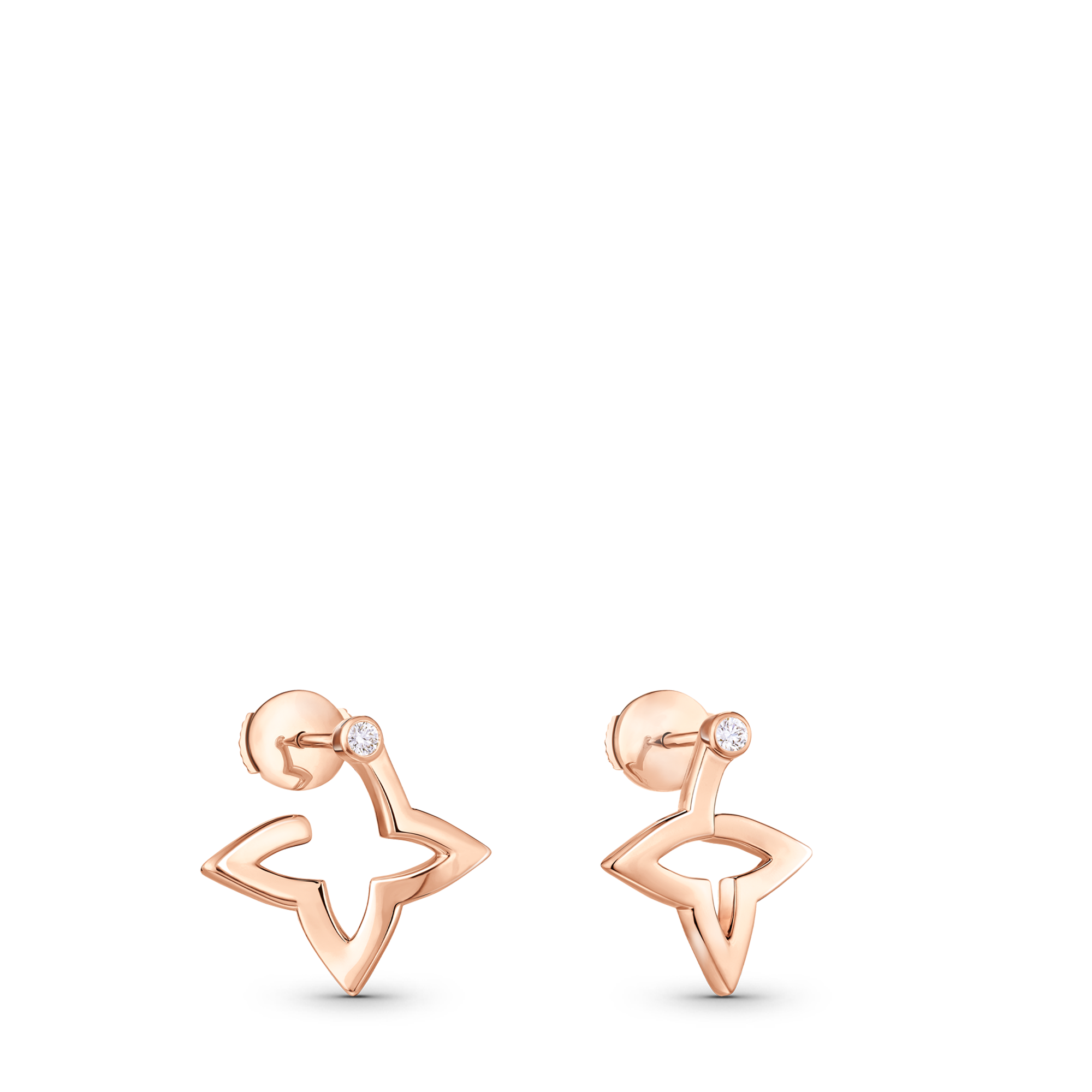 Ombre Blossom Mini Hoops, Pink Gold and Diamonds  in Jewellery