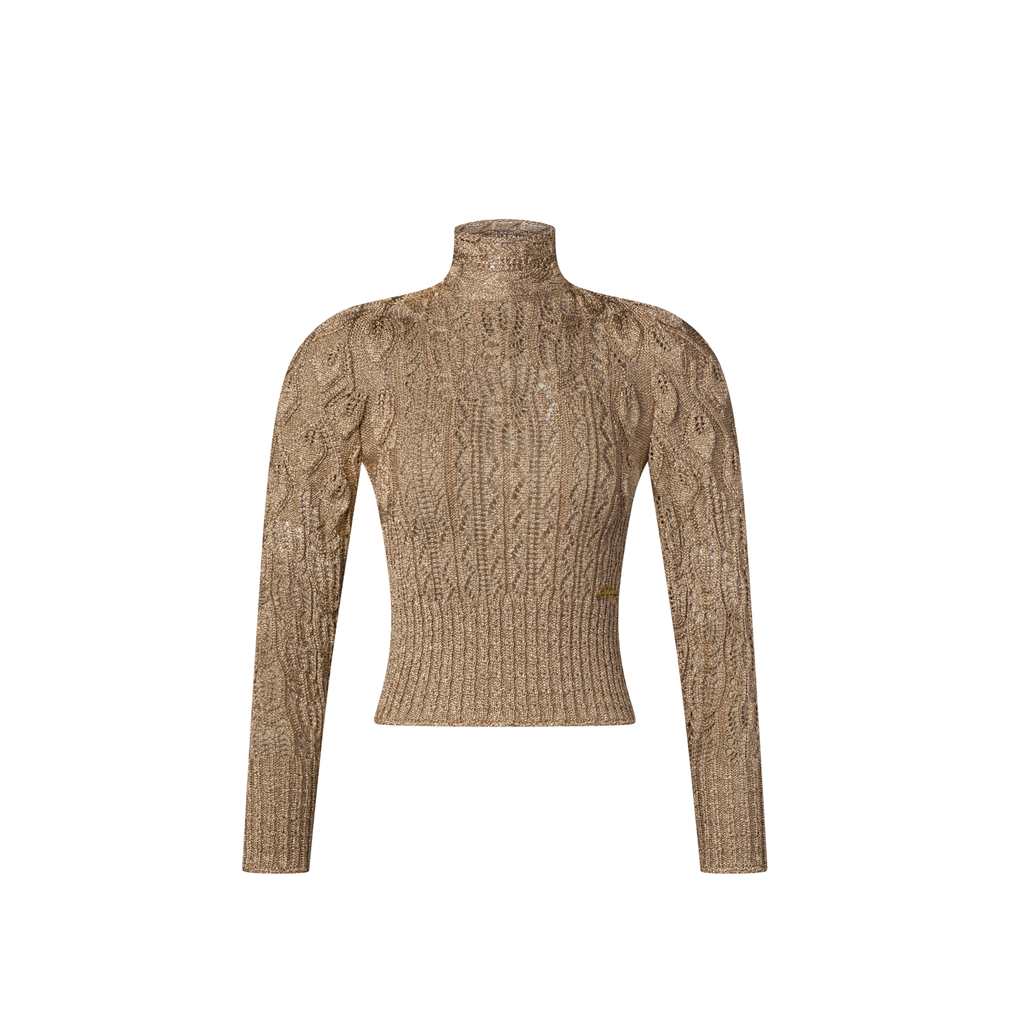 Openwork Glitter Knit Pullover  in Women