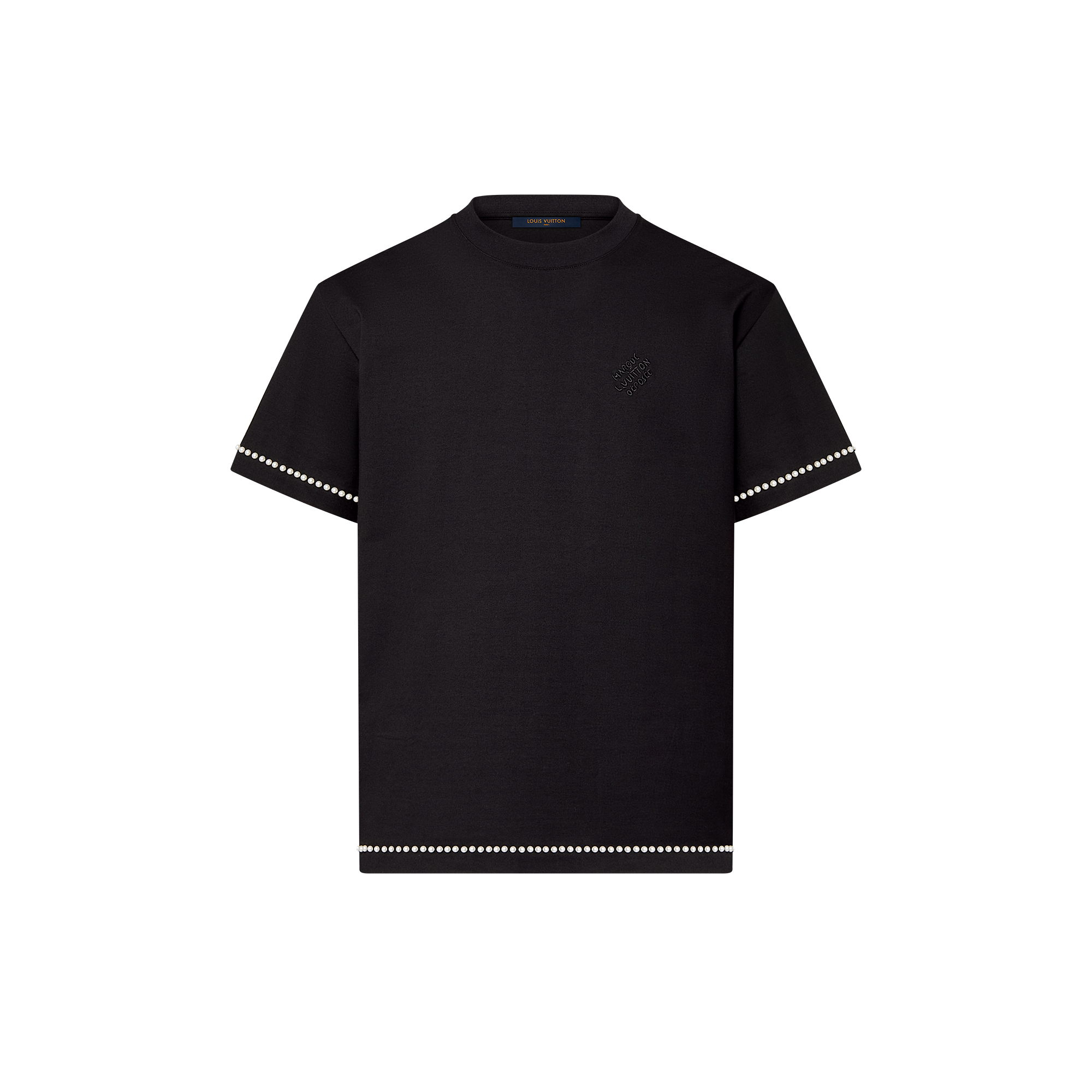 Pearl-Embellished Cotton T-Shirt  in Men