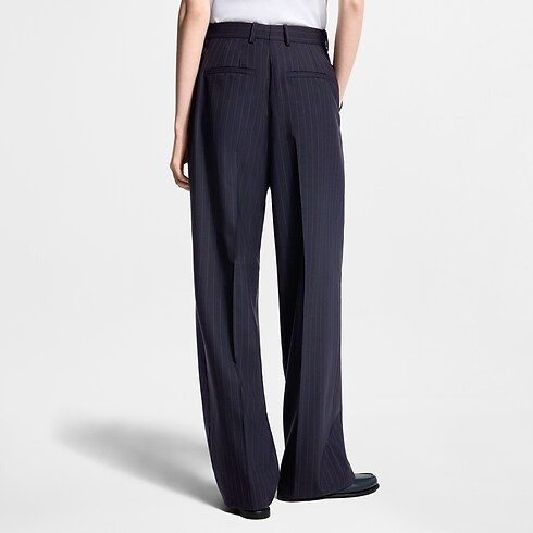 Pinstriped Tailored Pants cropped worn view