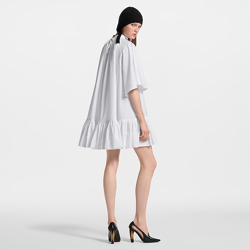 Pleat Detail Short-Sleeved Babydoll Dress in Women's Ready-to-Wear Dresses collections by Louis Vuitton (Product zoom)