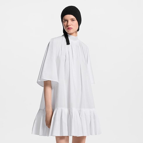 Pleat Detail Short-Sleeved Babydoll Dress in Women's Ready-to-Wear Dresses collections by Louis Vuitton (Product zoom)