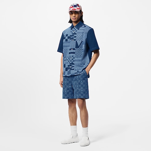 Printed Short-Sleeved Denim Shirt in Men's Ready-to-Wear Shirts collections by Louis Vuitton (Product zoom)