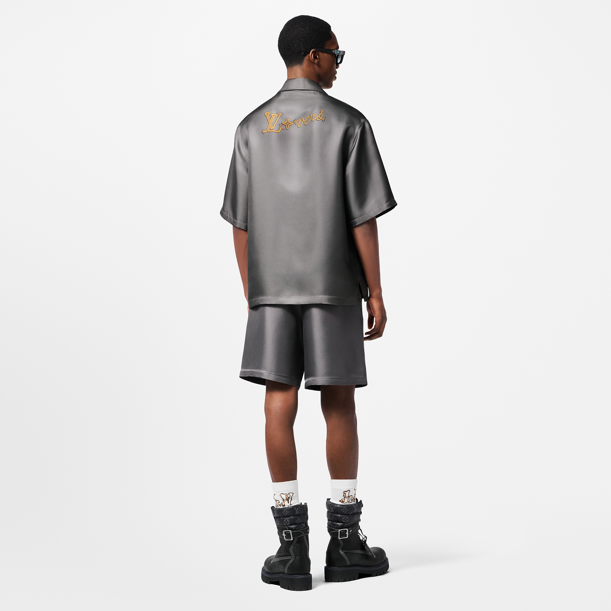 Printed Silk Shorts  in Men