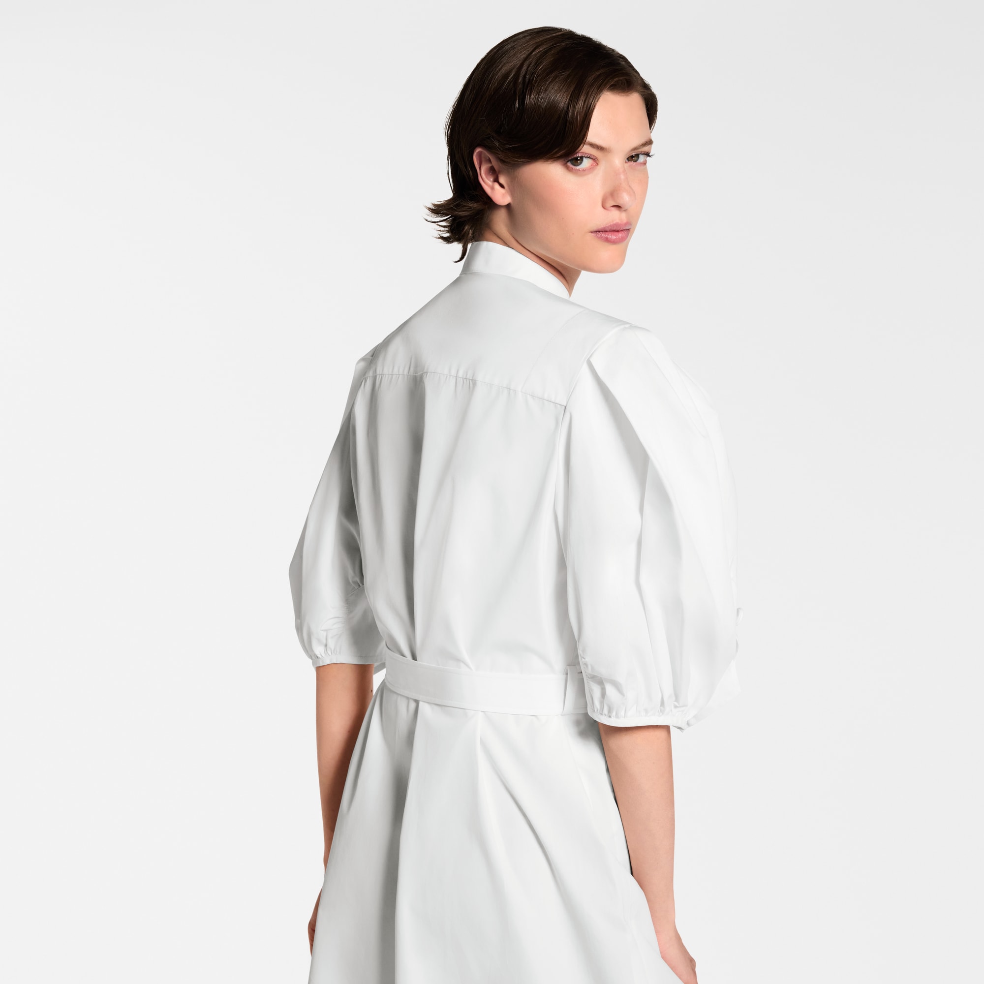 Puff-Sleeve Shirt Dress  in Women