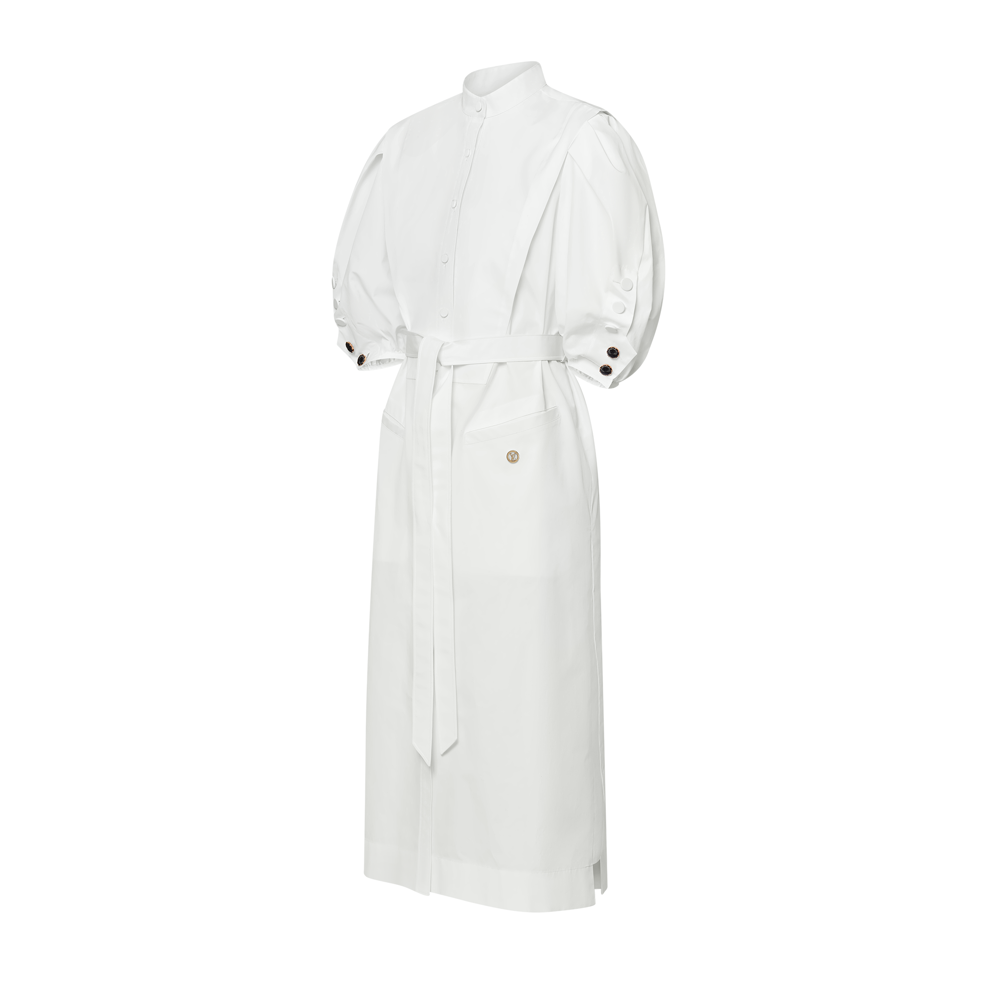Puff-Sleeve Shirt Dress  in Women