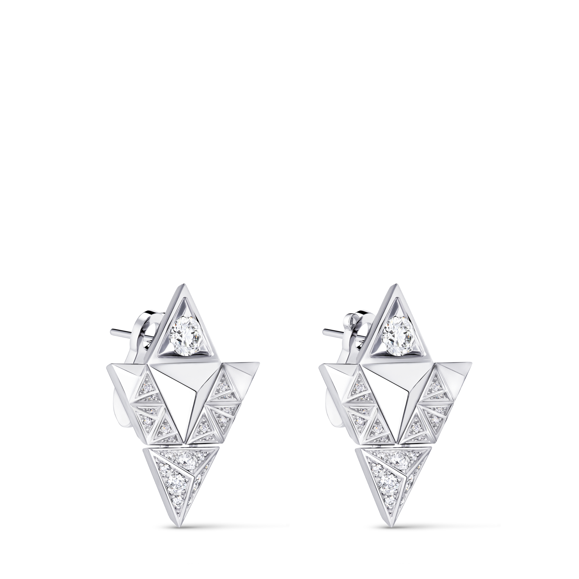 Pure V Earrings, White Gold and Diamonds  in Jewellery