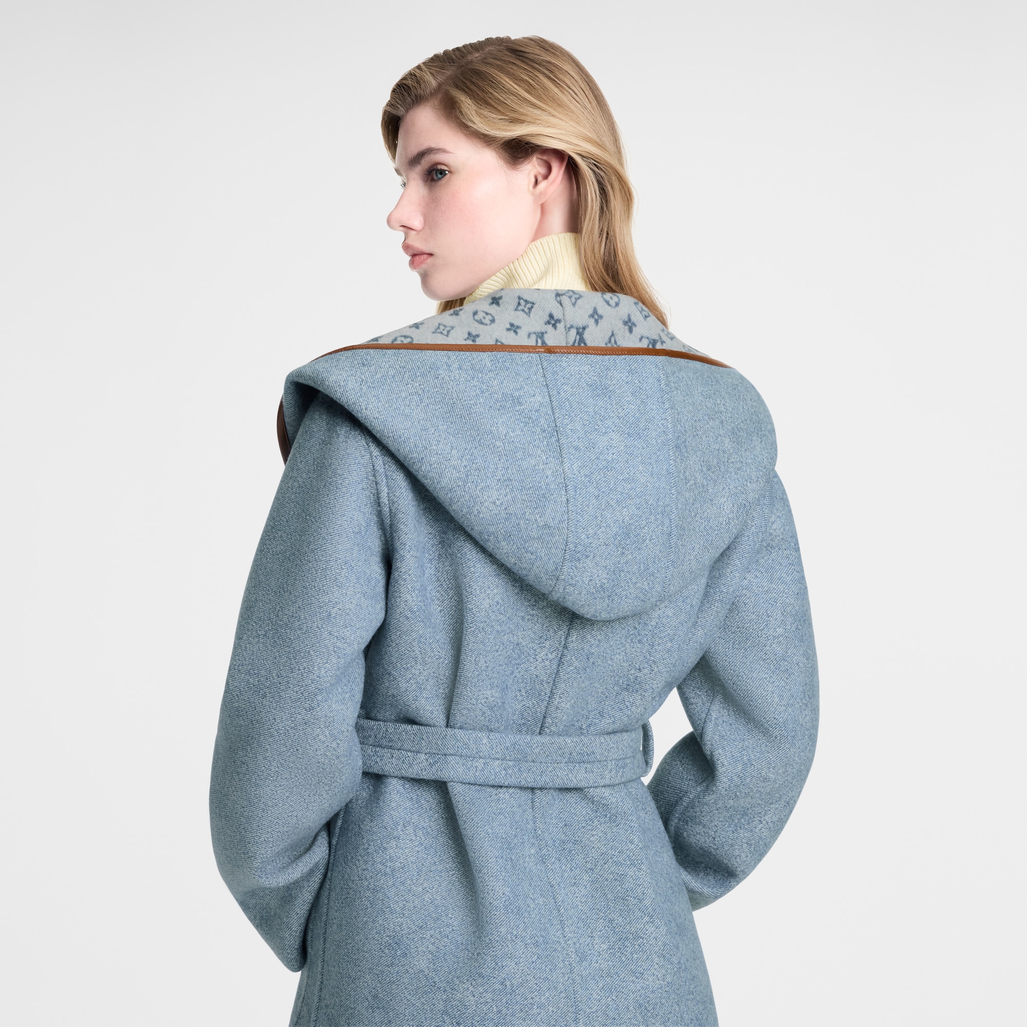 Reversible Signature Hooded Wrap Coat  in Women