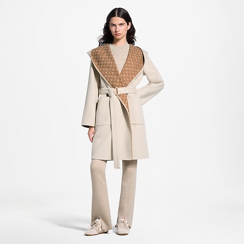 Reversible Signature Hooded Wrap Coat in Women's Ready-to-Wear Coats and Jackets collections by Louis Vuitton (Product zoom)