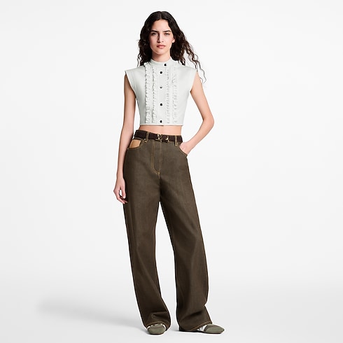 Ruffle Trim Technical Jersey Top in Women's Ready-to-Wear Tops collections by Louis Vuitton (Product zoom)