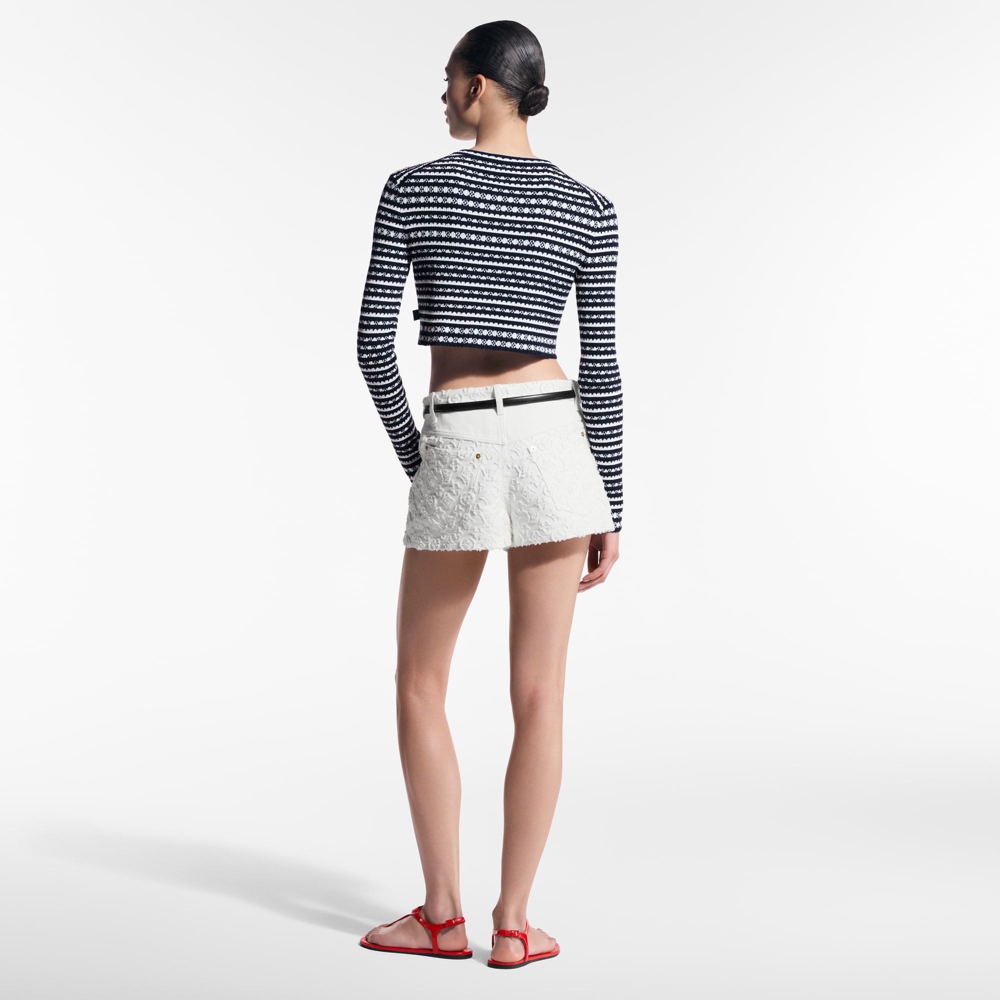 Scallop Stripe Cardigan   in Women