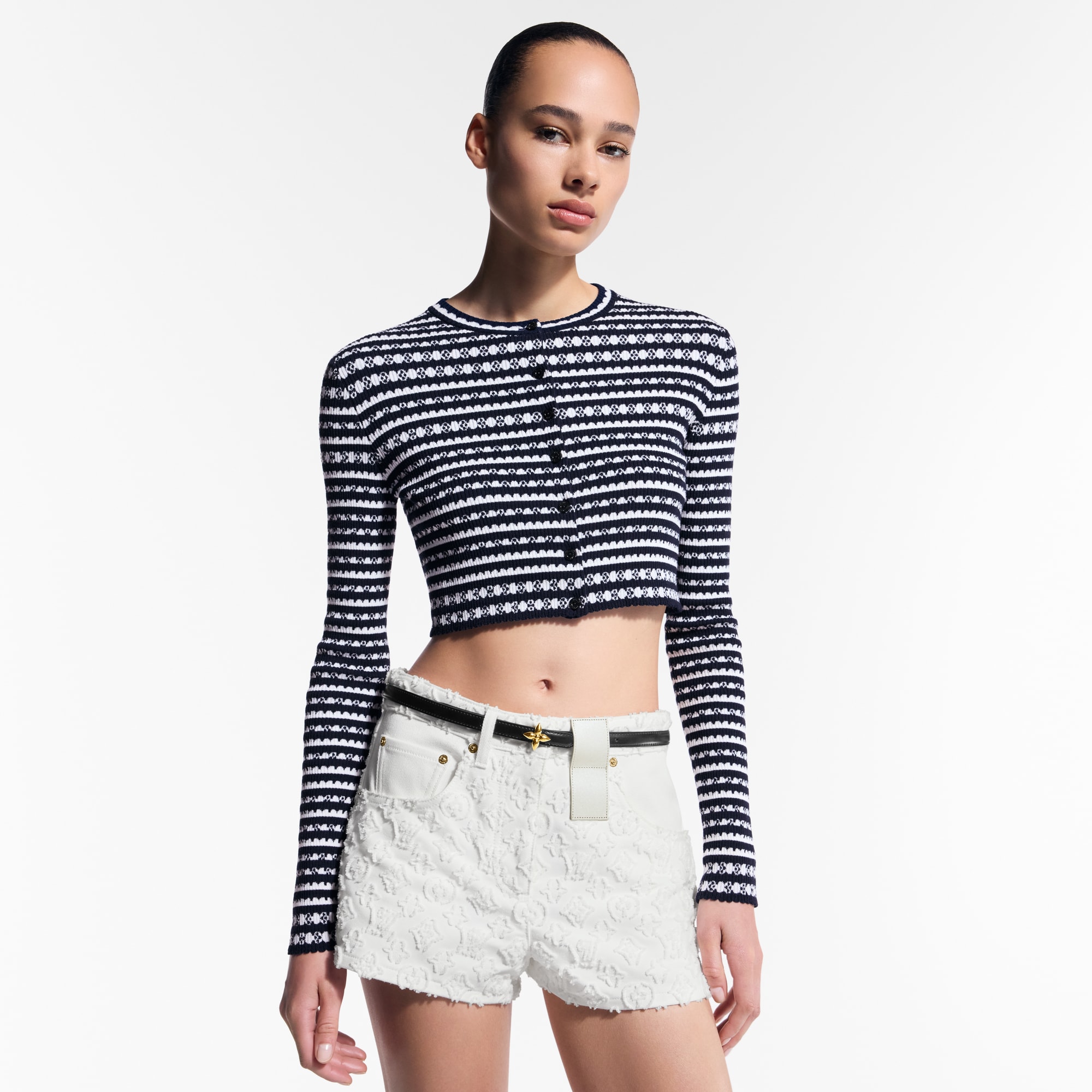 Scallop Stripe Cardigan   in Women