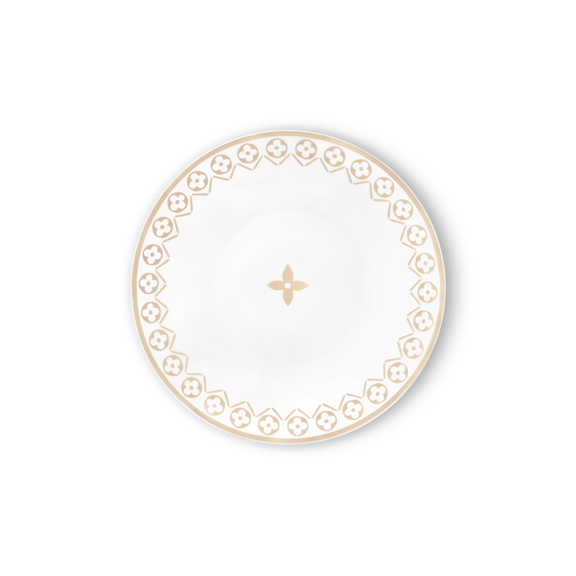 Set Of 2 Dessert Plates Monogram Flower Tile  in Trunks, Travel and Home