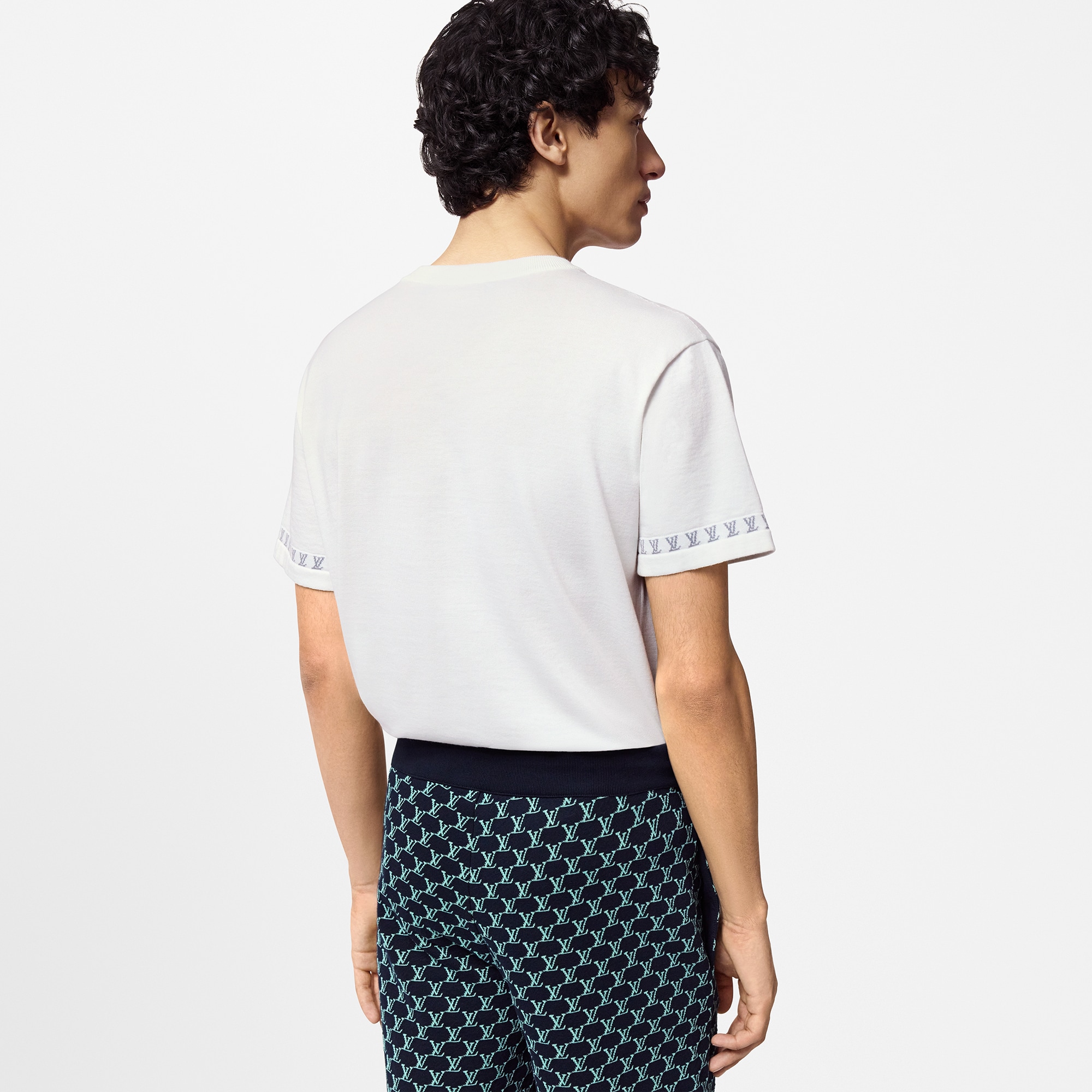 Short-Sleeved Cotton Crewneck  in Men