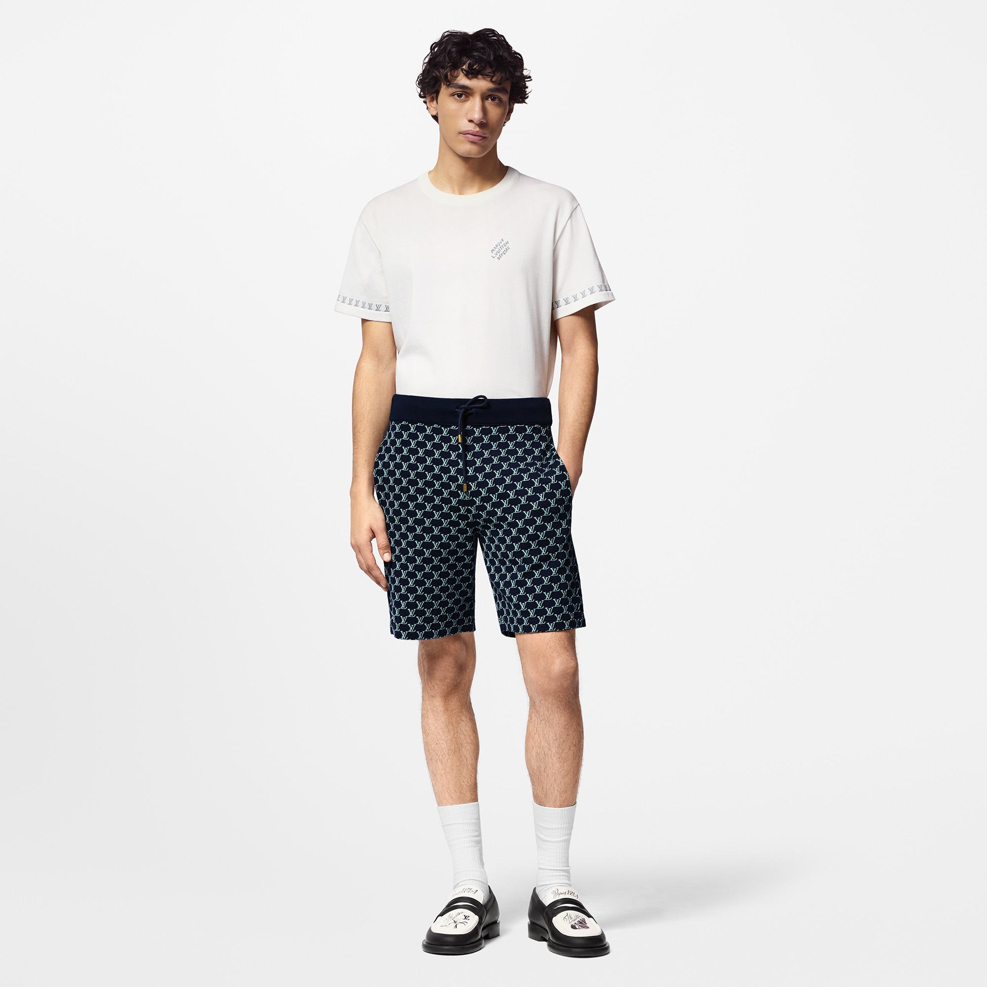 Short-Sleeved Cotton Crewneck  in Men