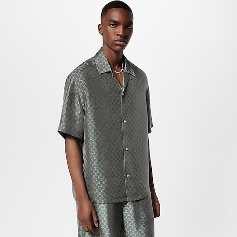 Short-Sleeved Jacquard Silk-Blend Shirt in Men's Ready-to-Wear Shirts collections by Louis Vuitton (Product zoom)