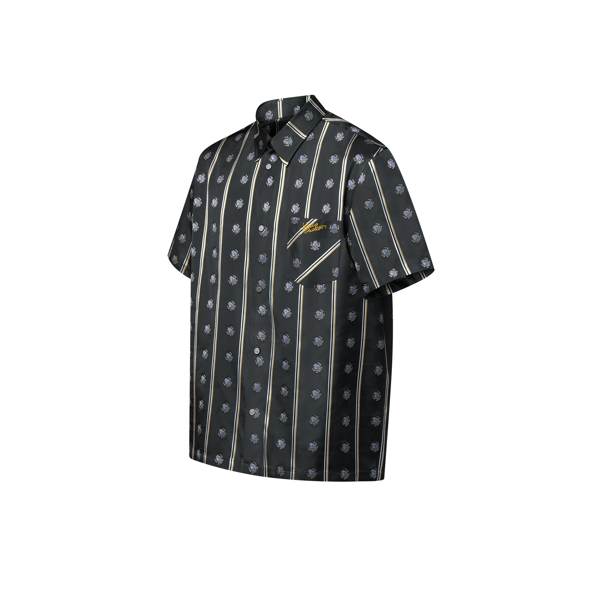 Short-Sleeved Silk Shirt  in Men