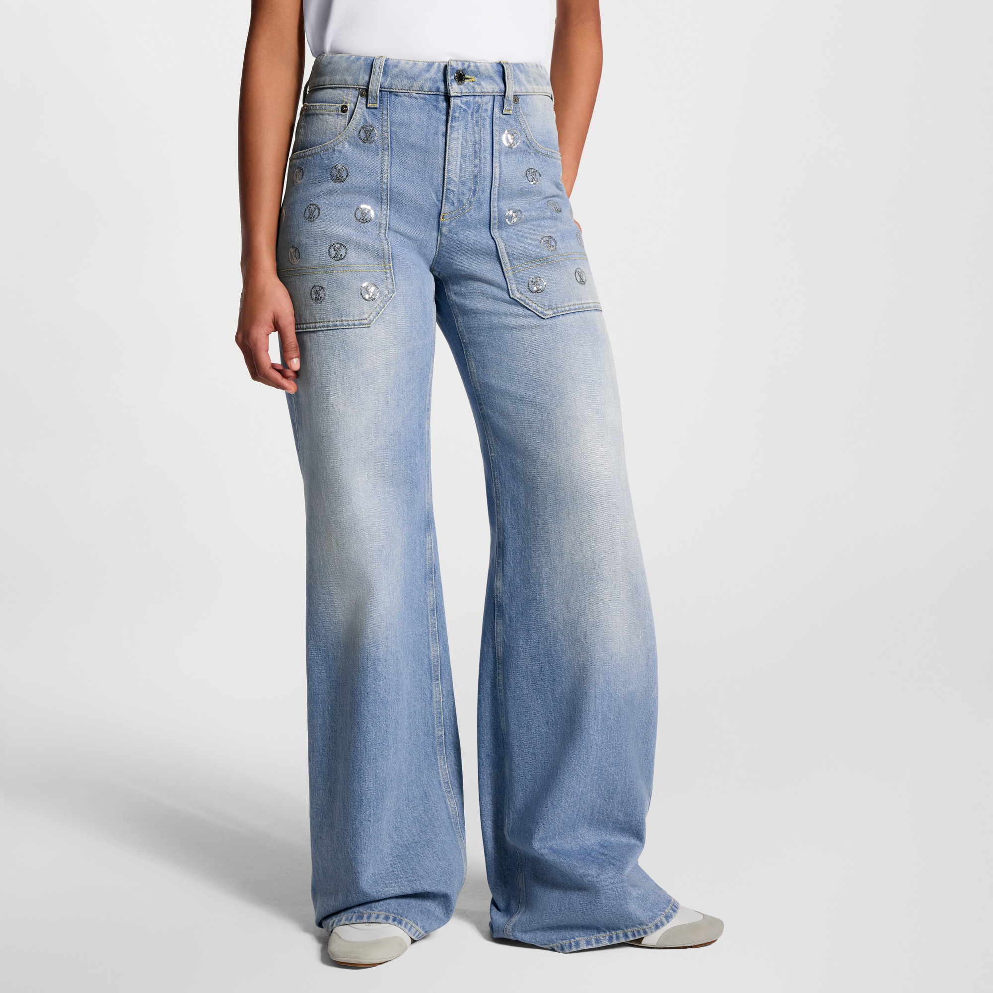 Signature Sequin Accent Flared Jeans - Ready-to-Wear | LOUIS VUITTON