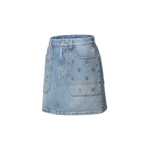 Signature Sequin Denim Mini Skirt in Women's Ready-to-Wear Skirts and Shorts collections by Louis Vuitton (Product zoom)