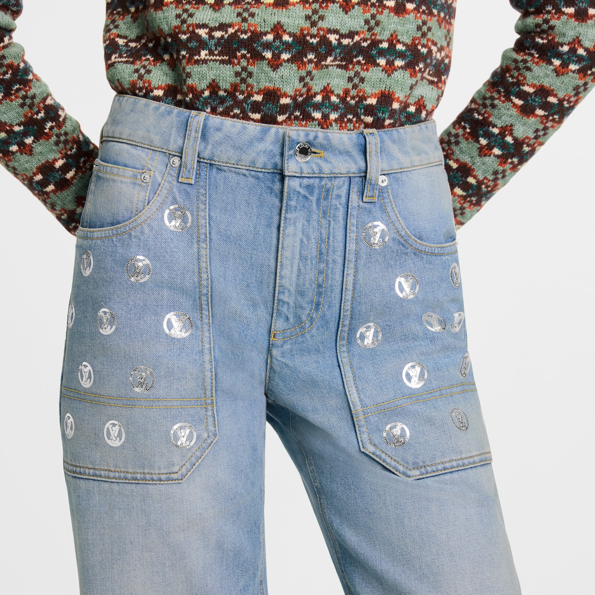 Signature Sequin Slim-Fit Jeans   in Women