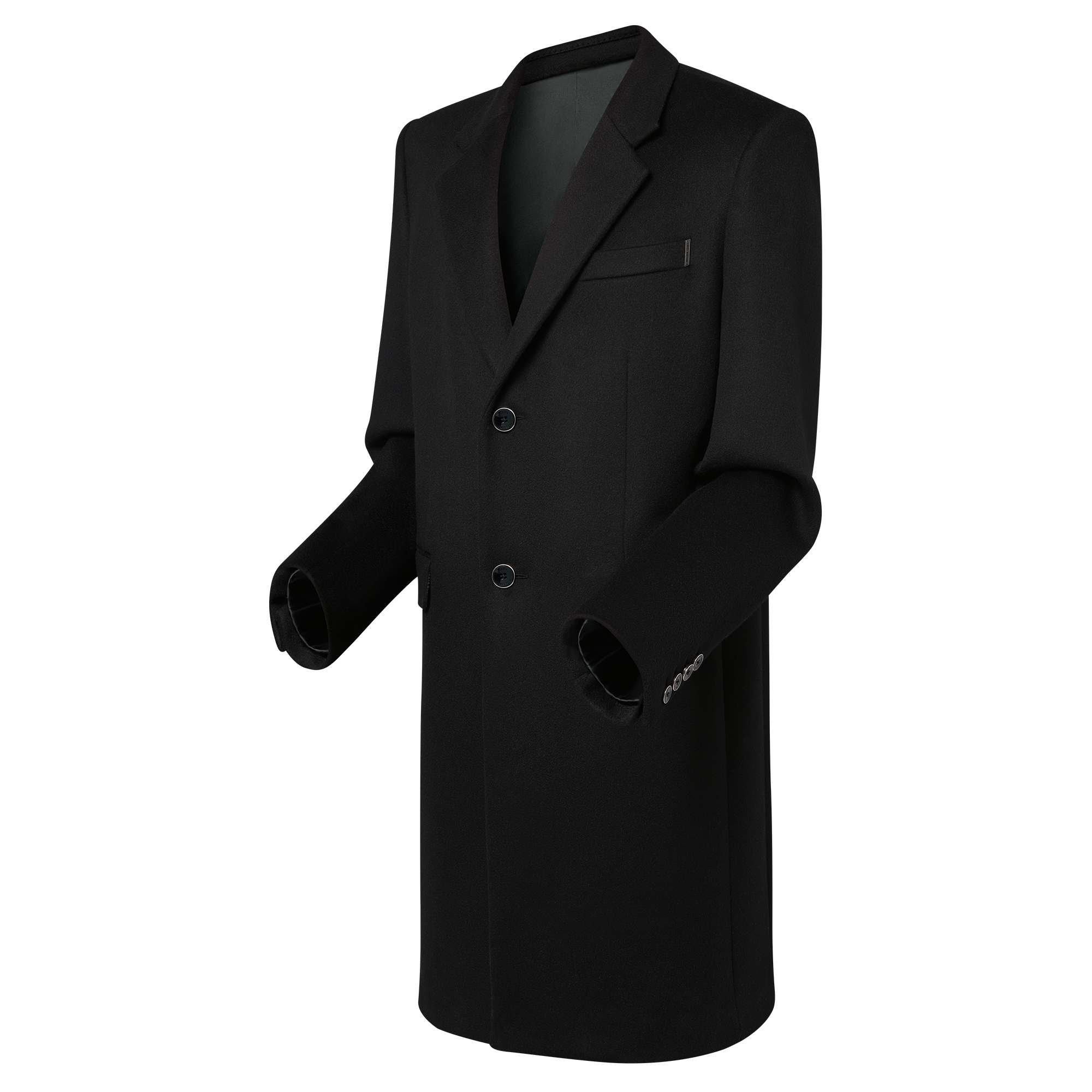 Single-Breasted Tailored Cashmere Coat  in Men