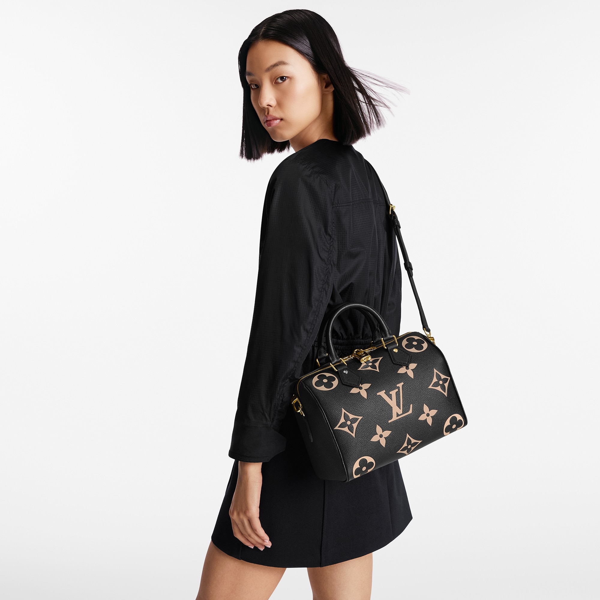 Speedy Bandoulière 25 Bicolour Monogram Empreinte Leather in Women