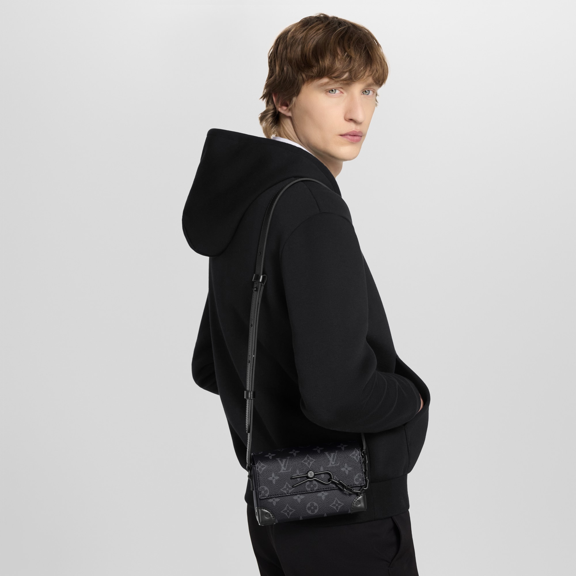 Steamer Wearable Wallet  Monogram Eclipse in Men