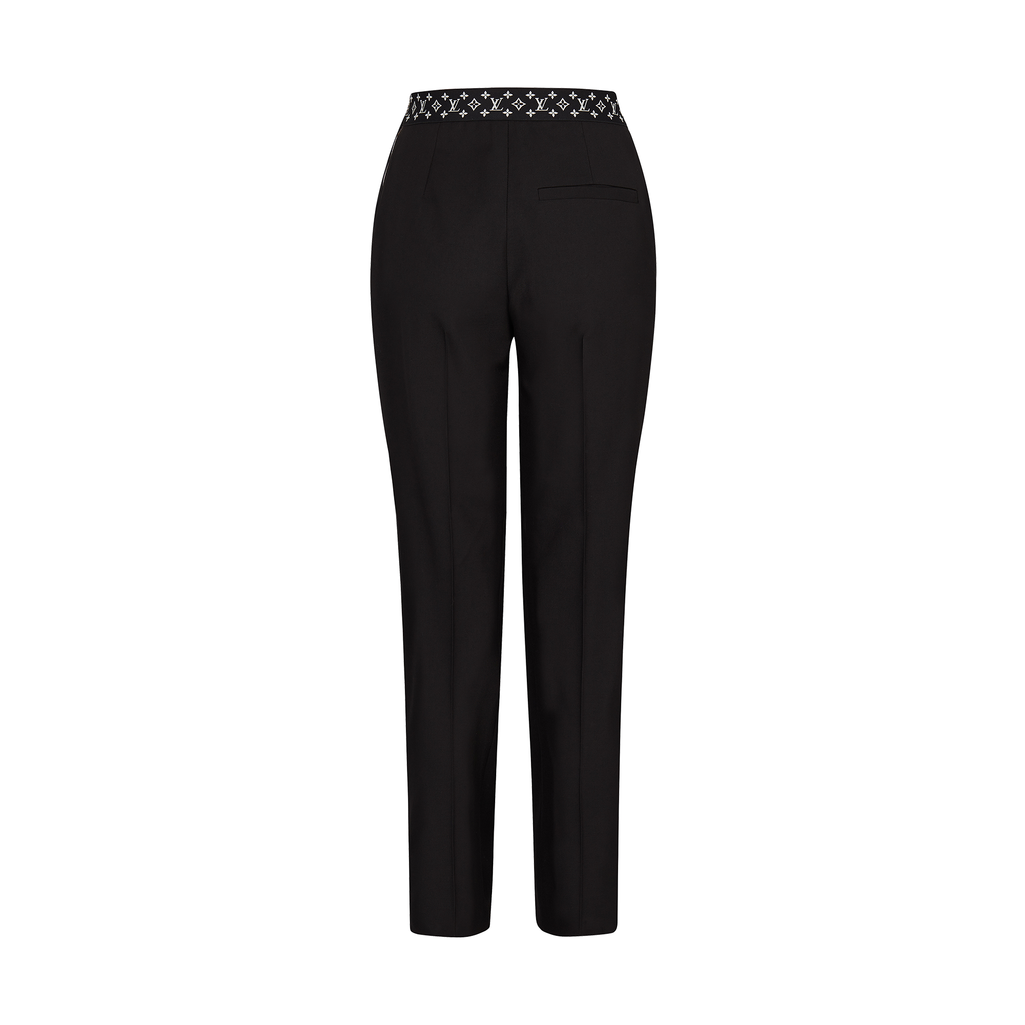 Straight Cut Pants With Monogram Elastic Belt  in Women