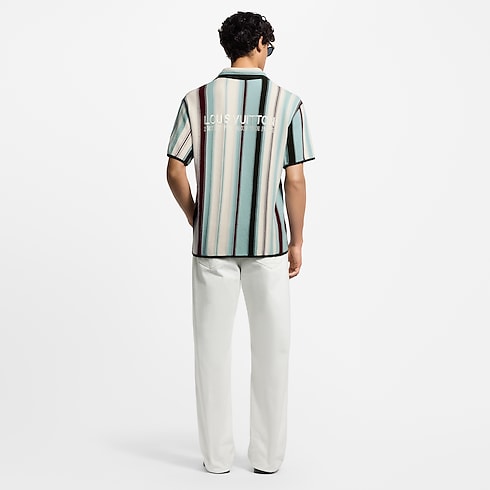 Striped Crochet Short-Sleeved Shirt in Men's Ready-to-Wear Shirts collections by Louis Vuitton (Product zoom)