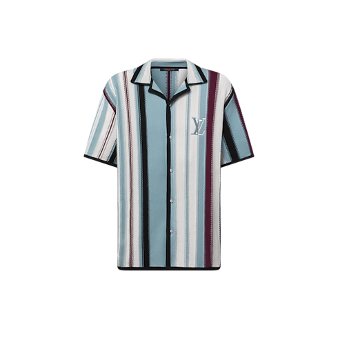 Striped Crochet Short-Sleeved Shirt in Men's Ready-to-Wear Shirts collections by Louis Vuitton (Product zoom)