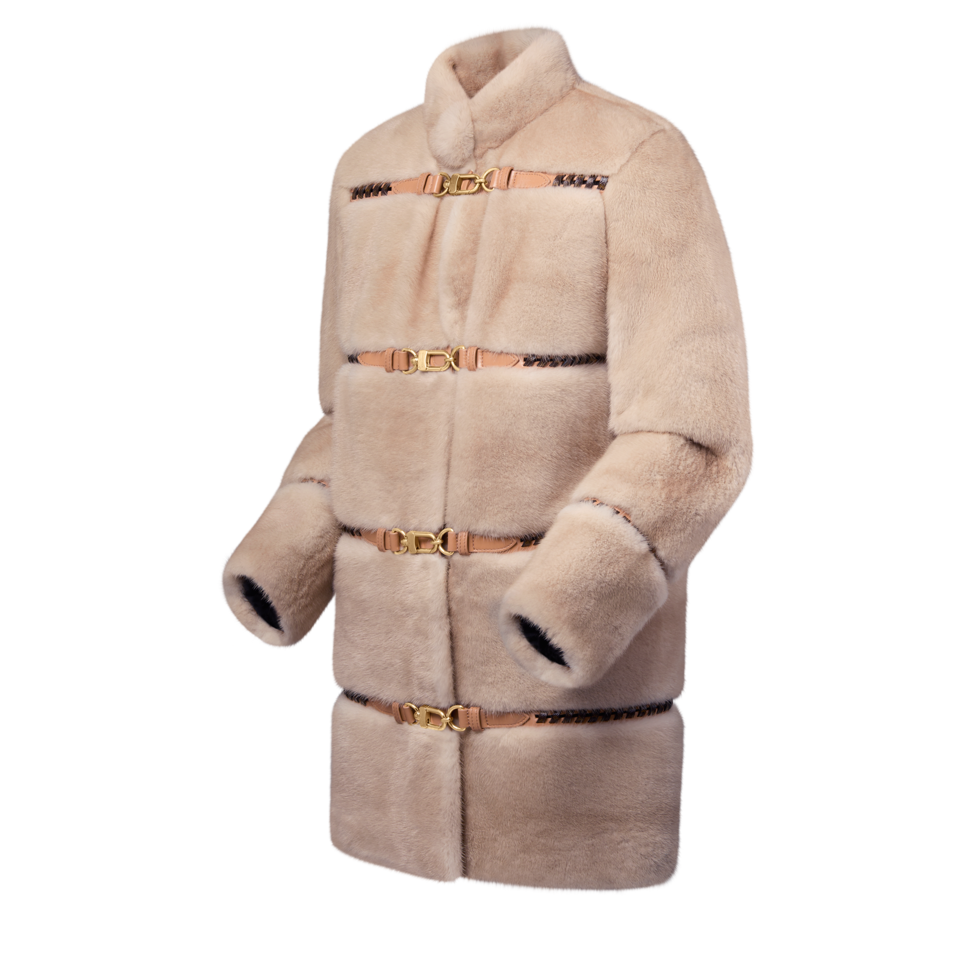Stripped Mink Coat  in Women
