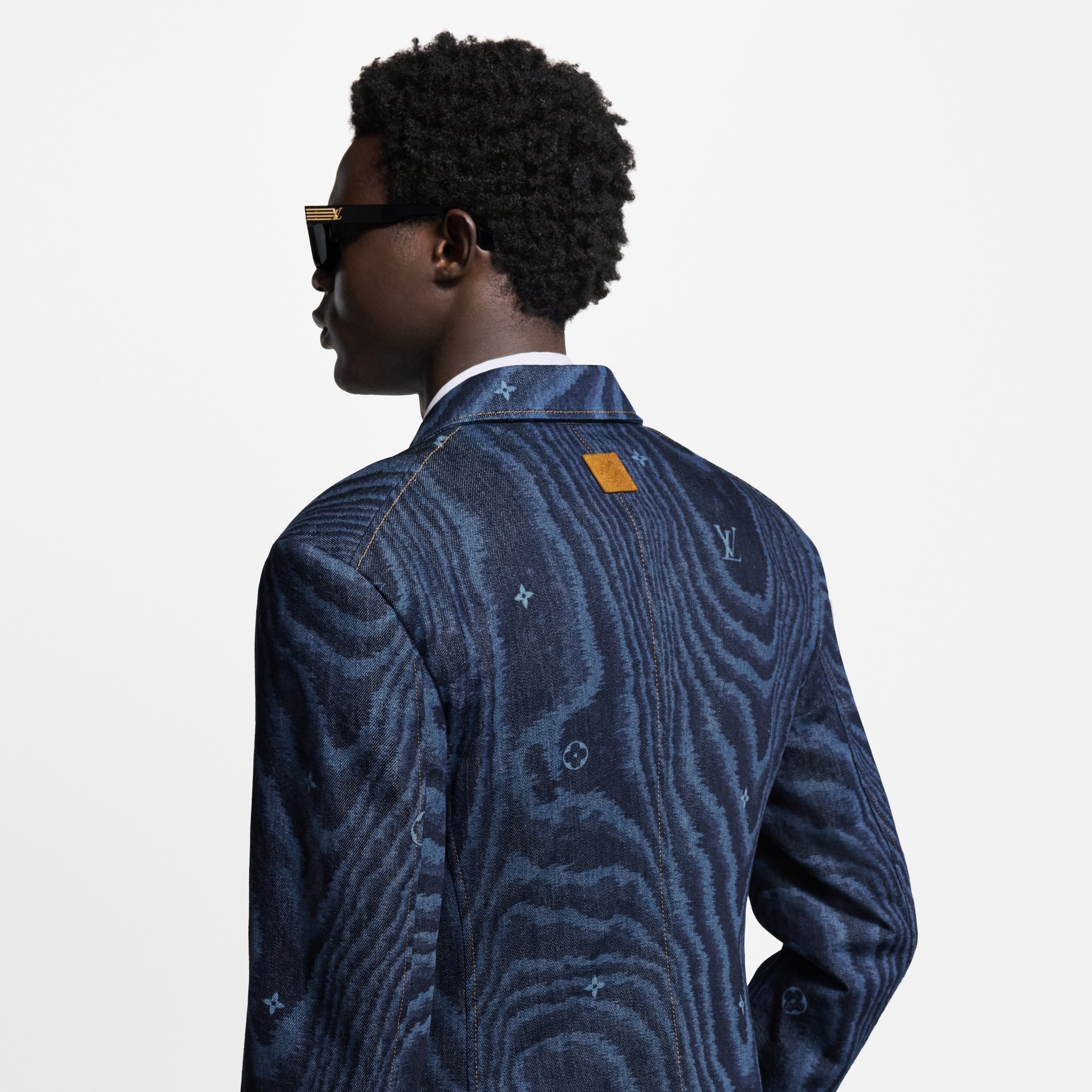 Tailored Double-Breasted Denim Jacket  in Men