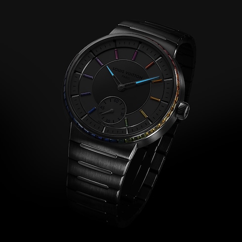 Tambour, Automatic, 40mm, Platinum, sapphires and rubies in Watches's All Watches } collections by Louis Vuitton (Product zoom)
