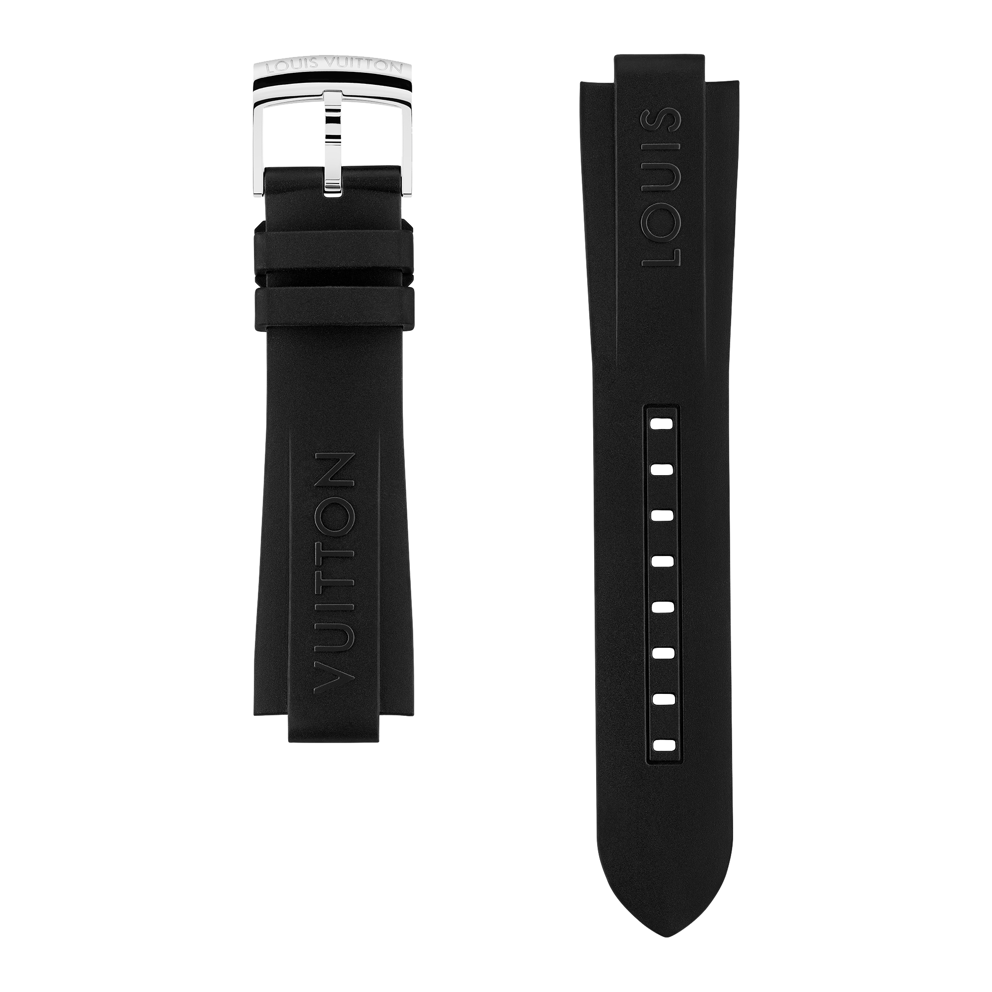 Tambour Black Louis Vuitton Rubber Strap  in Les Extraordinaires