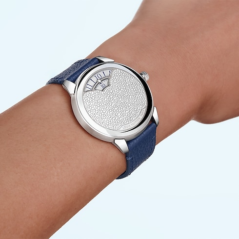 Tambour Convergence, Automatic, 37mm, Platinum and diamonds in Watches's All Watches } collections by Louis Vuitton (Product zoom)