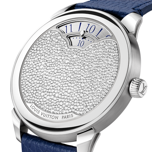 Tambour Convergence, Automatic, 37mm, Platinum and diamonds in Watches's All Watches } collections by Louis Vuitton (Product zoom)