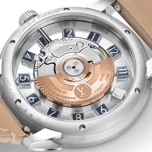Tambour Spin Time Air Flying Tourbillon, Automatic, 42.5mm, White gold back view
